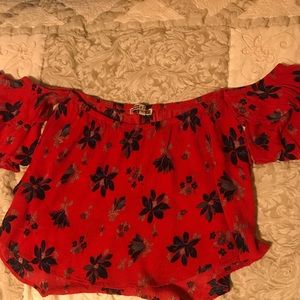 Strapless red top, worn twice, bought from buckle